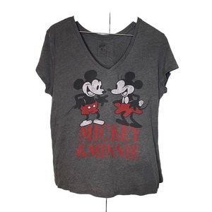 Mickey & Minnie Mouse | V-Neck Top | Size XL